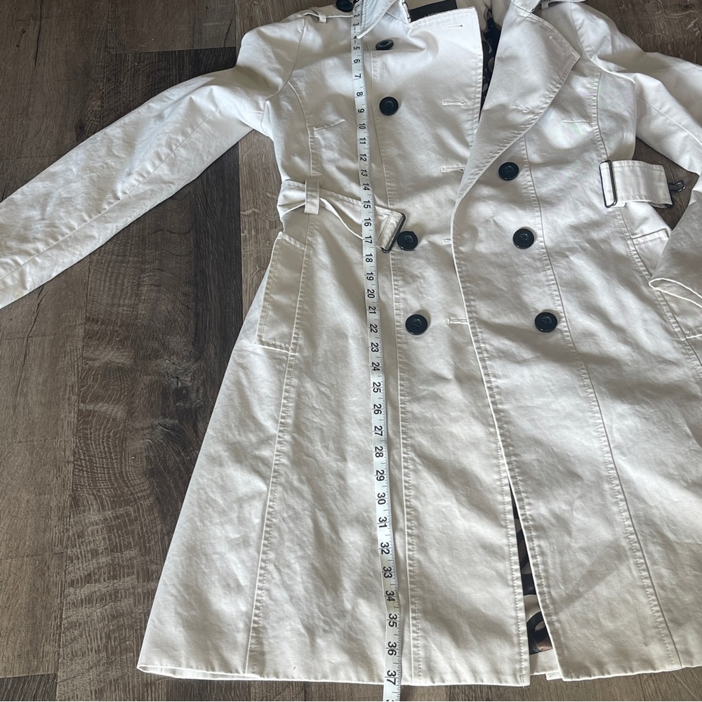 Mexx Cream Colored Lined Double Breast Trench Coat with belt Size 36 - Picture 12 of 16